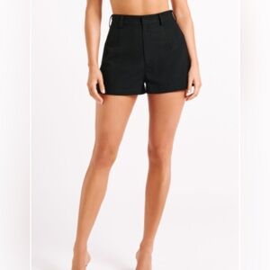 Meshki Jadri Linen Shorts - Black